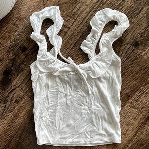 White ruffle crop